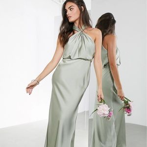 ASOS Sage Green Satin Dress